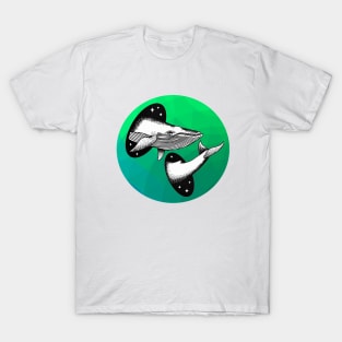 Surreal Whale- Green T-Shirt